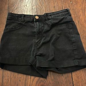 Black denim target shorts